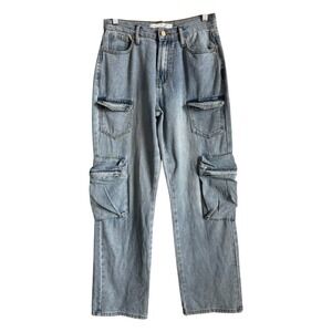 Altard State Blake Cargo Jeans Women's 26 High Rise Straight Light Wash Utility
